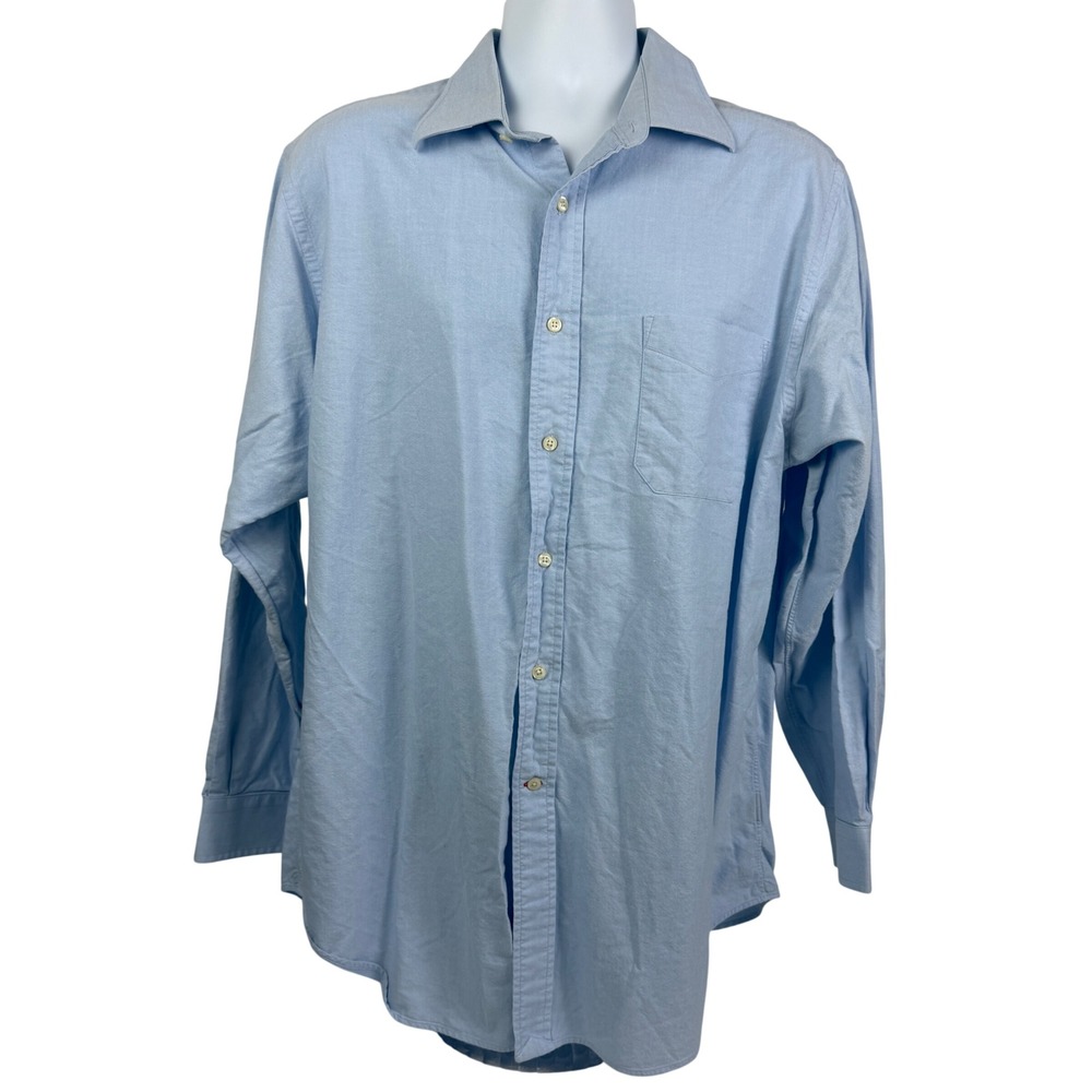Daniel Cremieux Collection Richard Shirt Men's 17.5 35 Light Blue Cotton Oxford